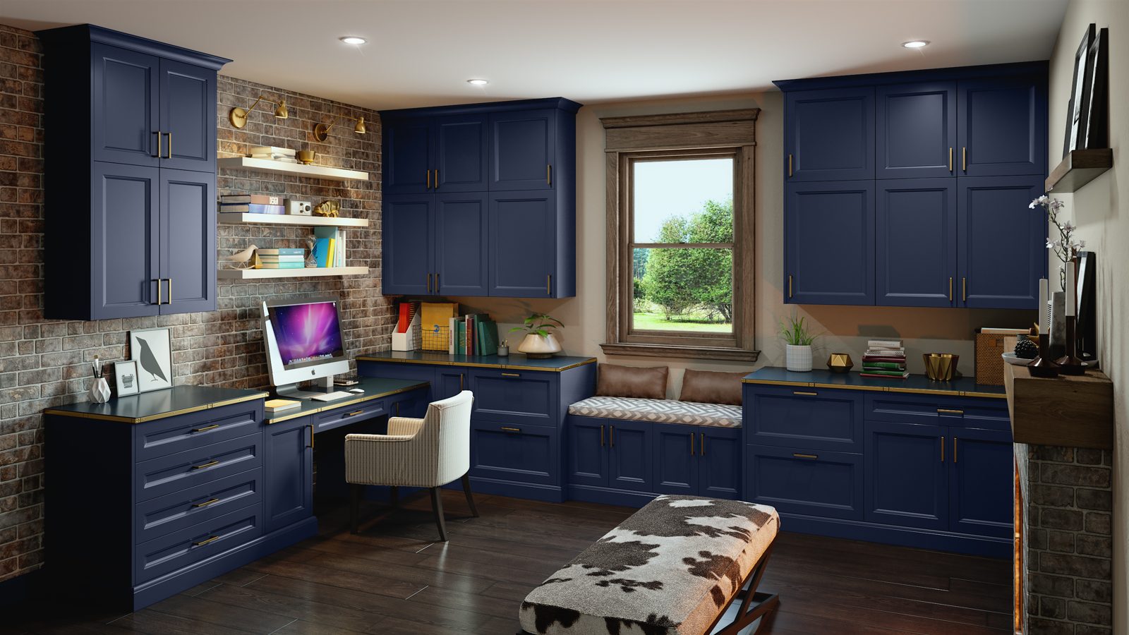 Built-in cabinetry for a home office storage area