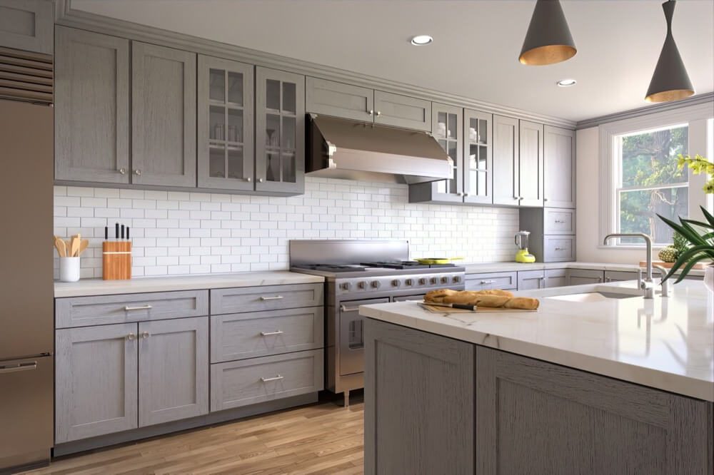 ROC Cabinetry two-tone kitchen island