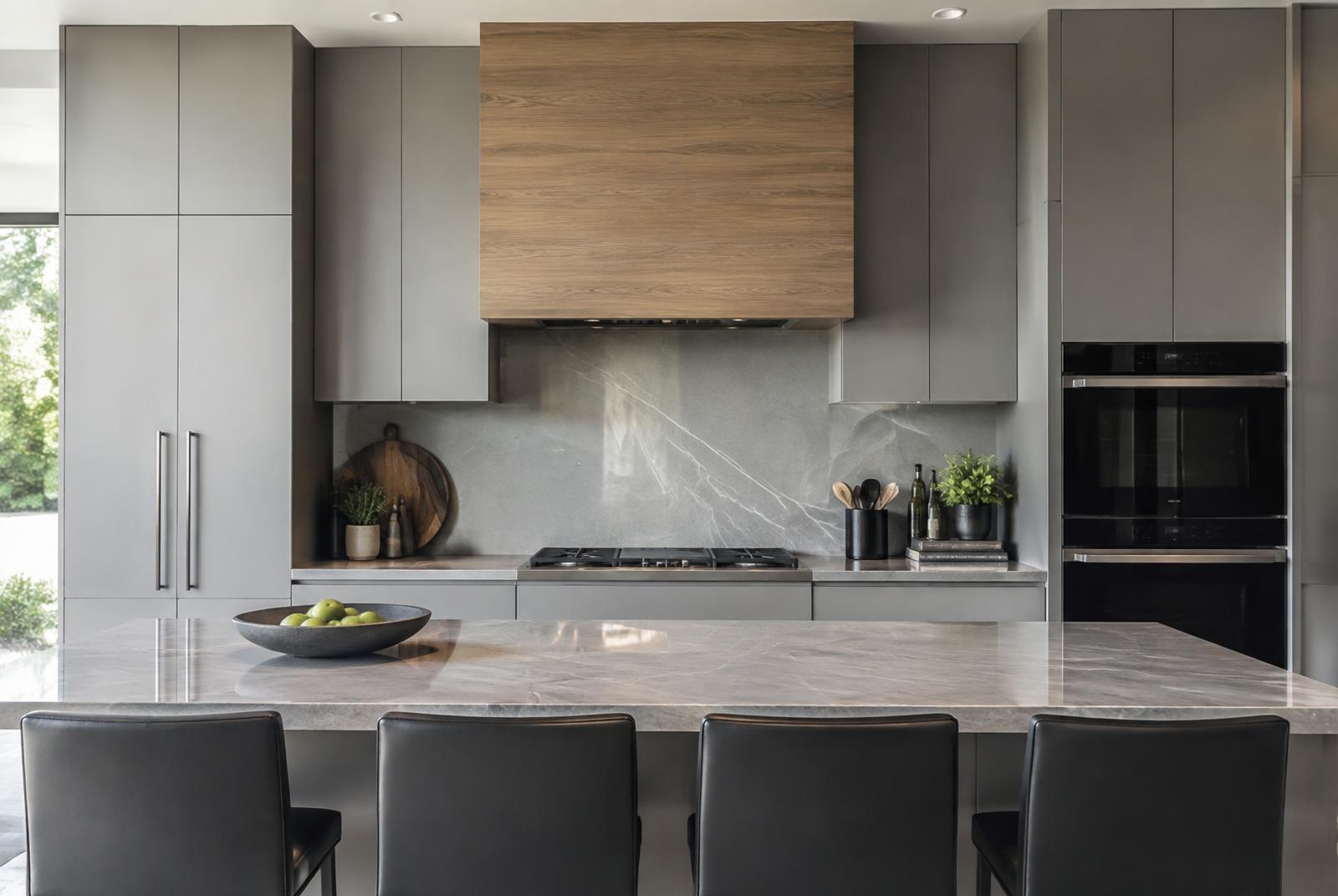 Kitchen hood matched to ROC Cabinetry matte finish