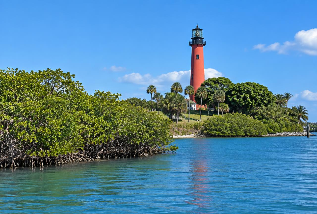 The Jupiter Inlet Lighthouse in Jupiter, FL, where Universal Factory Direct installs kitchen cabinets